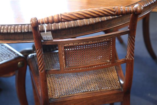 A set of eight Regency rosewood dining chairs, W.1ft 6in. H.2ft 8in.